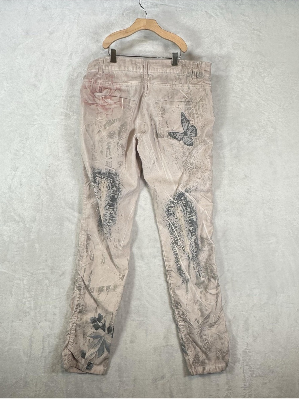 RARE Vintage Y2K Made in Italy Low Rise Butterfly Print Pants by Angela Mara - Picture 4 of 10
